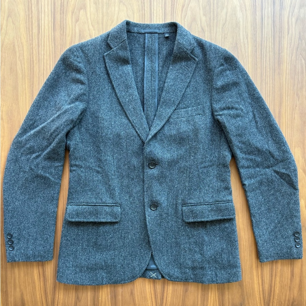 Uniqlo Men’s Grey Herringbone Blazer Small